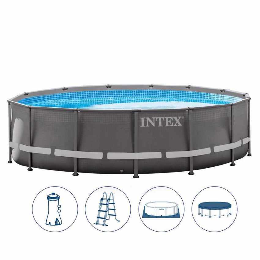 Intex 26310 ex 28310 Ultra Frame Aufstellpool rund Quick up 427x107cm