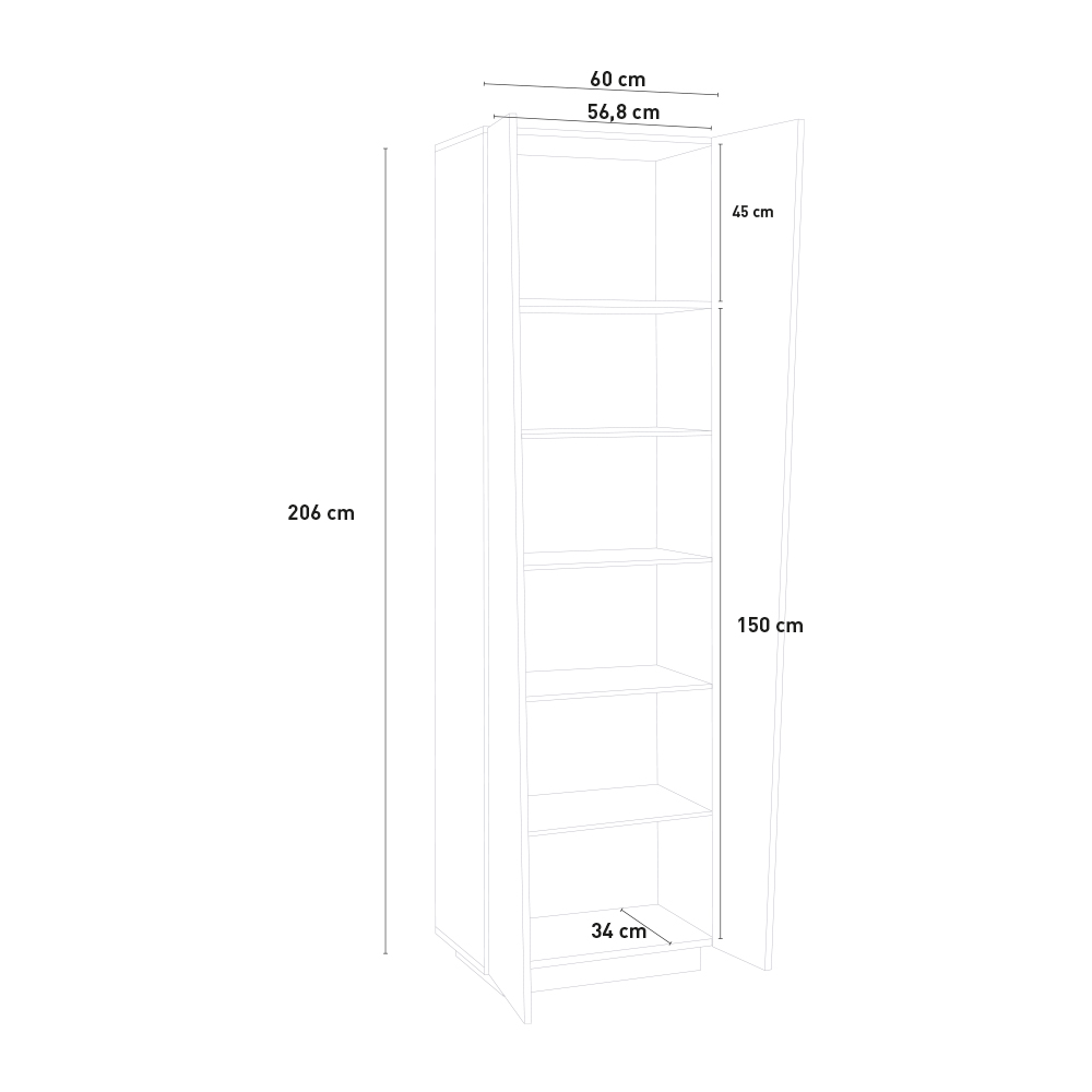 Hochglanzweißer moderner Mehrzweckgarderobe mit 2 Türen und 6 FächernVega  Space